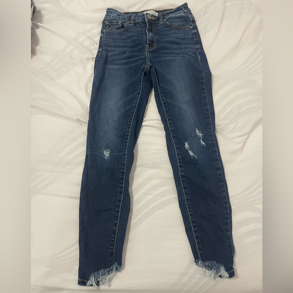 KanCan distressed hem jeans